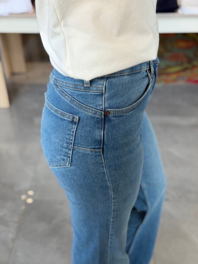 İspanyol Paça Pantalon Mavi